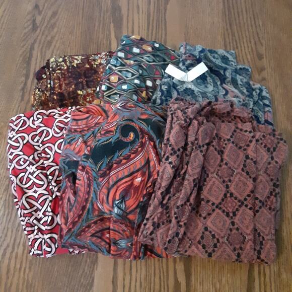 LuLaRoe Leggings Bundle Lot of 6 Tall & Curvy TC Geometric Multicolor - Picture 1 of 12